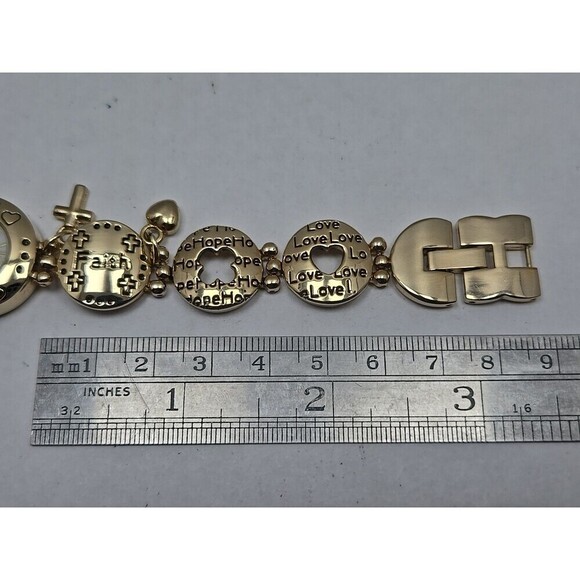 Studio Time Inspirational Watch Women Gold Tone 22mm Christian New Battery - Picture 7 of 10